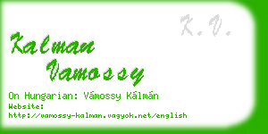 kalman vamossy business card