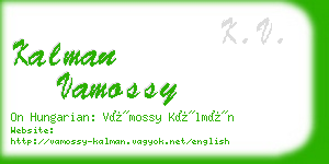 kalman vamossy business card